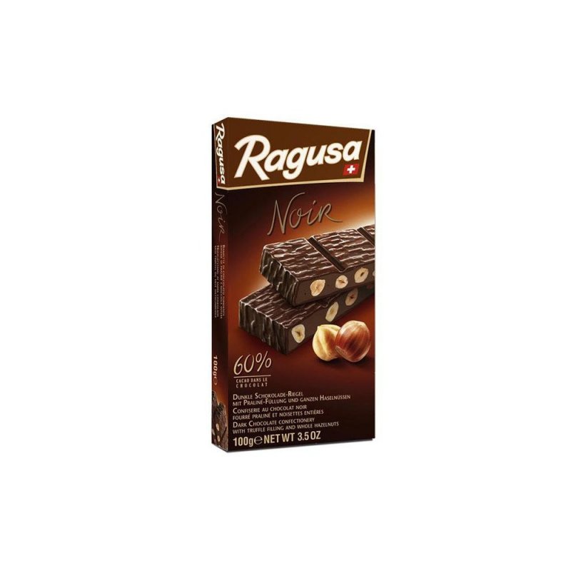  Ciocolată elvețiană Ragusa noir 60% cu alune întregi 