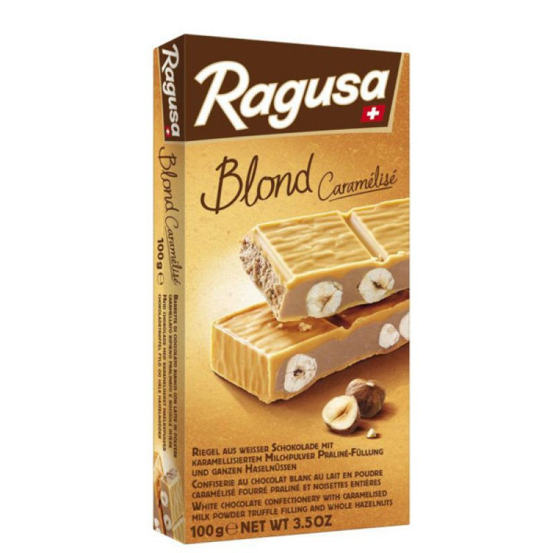  Ciocolată elvețiană Ragusa blond cu alune întregi 