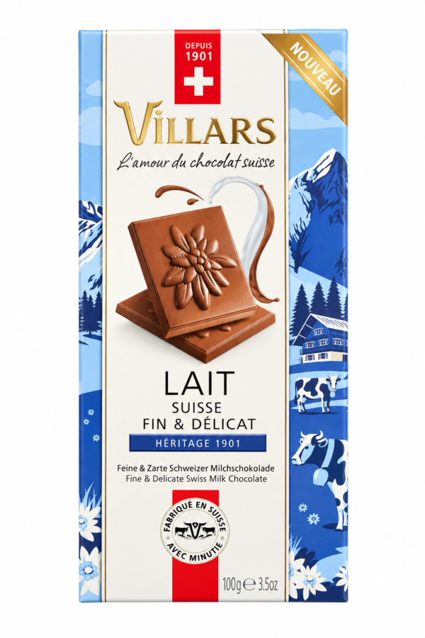 Ciocolată elvețiană cu lapte Villars, 100g