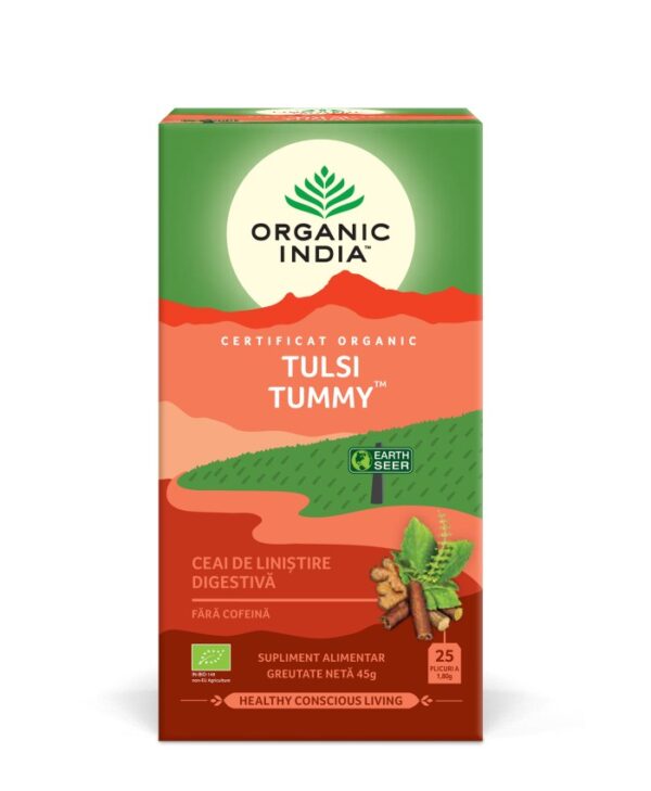 Ceai Organic India Tulsi Tummy – 25 plicuri