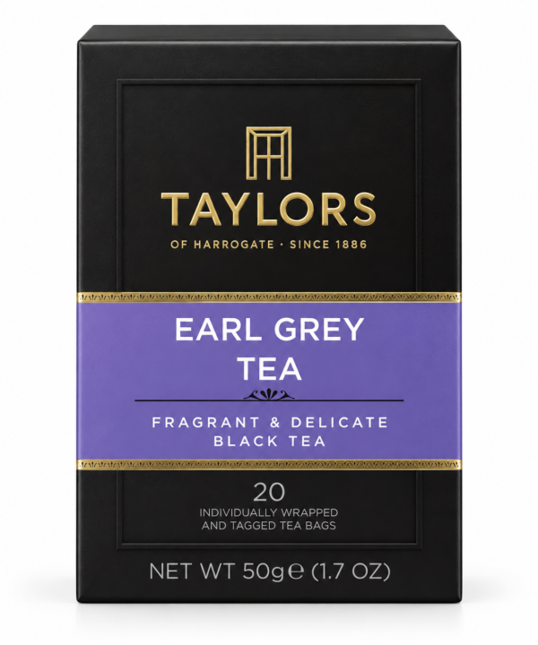 Ceai negru Taylors of Harrogate Earl Grey – 20 pliculețe, 50 g