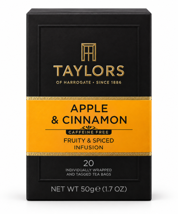 Infuzie Taylors of Harrogate cu mere și scorțișoară, fără cofeină – 20 pliculețe, 50 g
